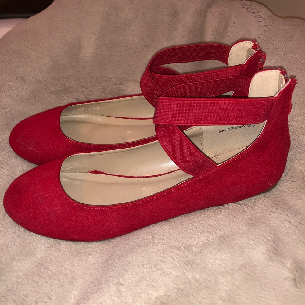Red Suede Ballet Flats ❤️💃🏻